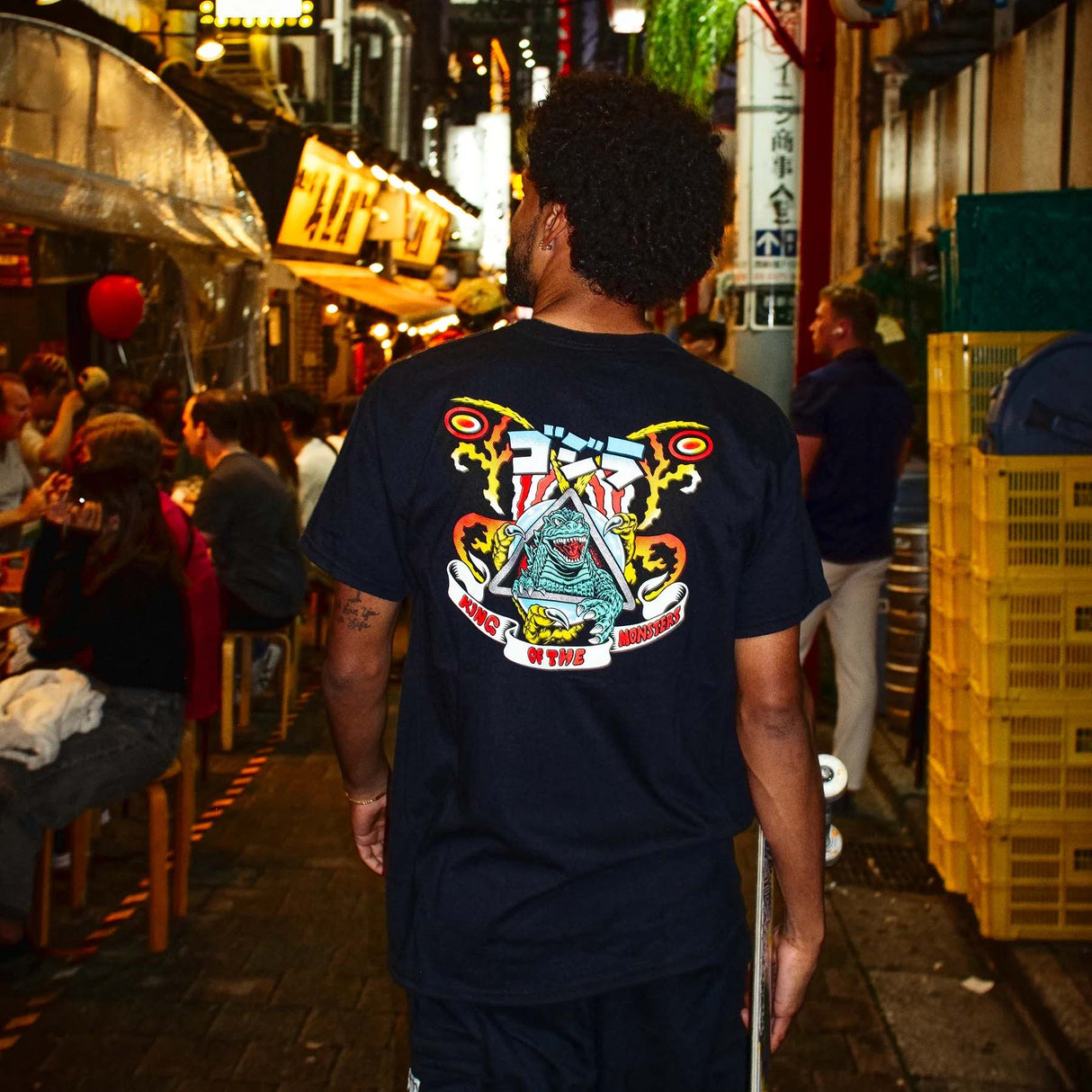 Santa Cruz x Godzilla Natas Mothra T Shirt - Black