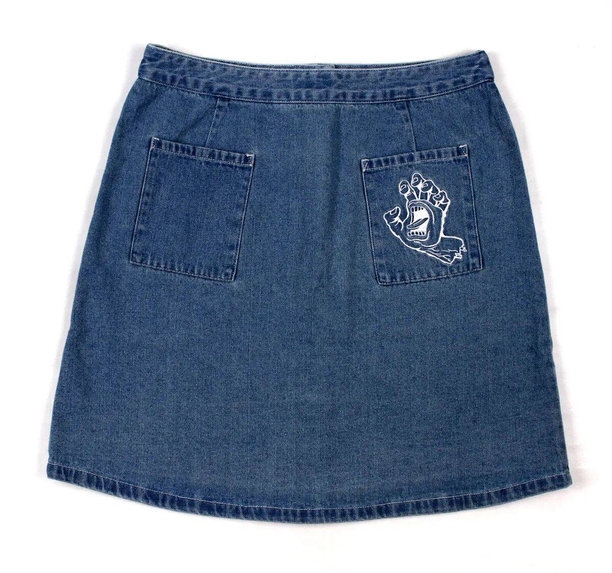 Santa Cruz Screaming Hand Womens Skirt - Light Denim