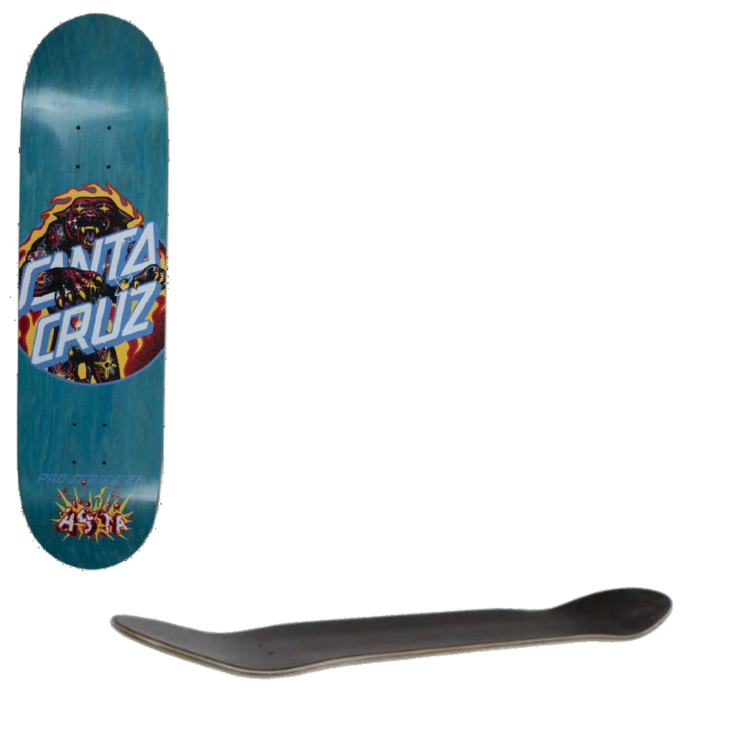 Santa Cruz Asta Cosmic Cat Dot Skateboard Deck - Blue 8''