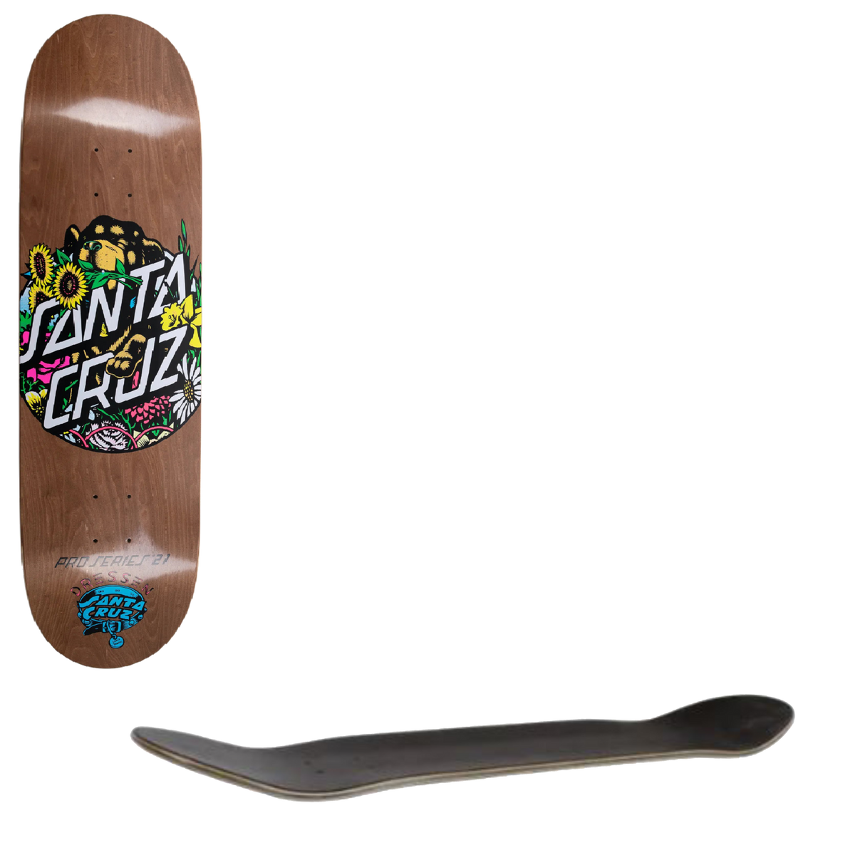 Santa Cruz Dressen Pup Dot Skateboard Deck - Brown 9''