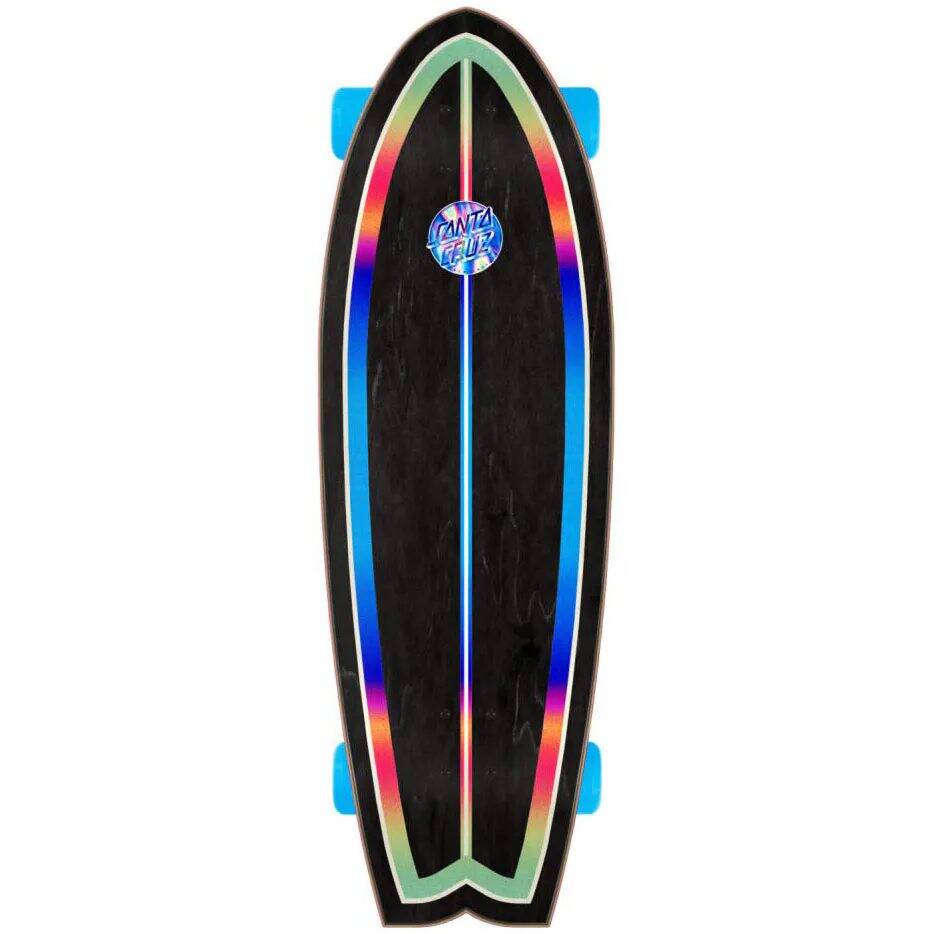 Santa Cruz Iridescent Dot Shark Complete Cruiser Skateboard - Blue 27.7''