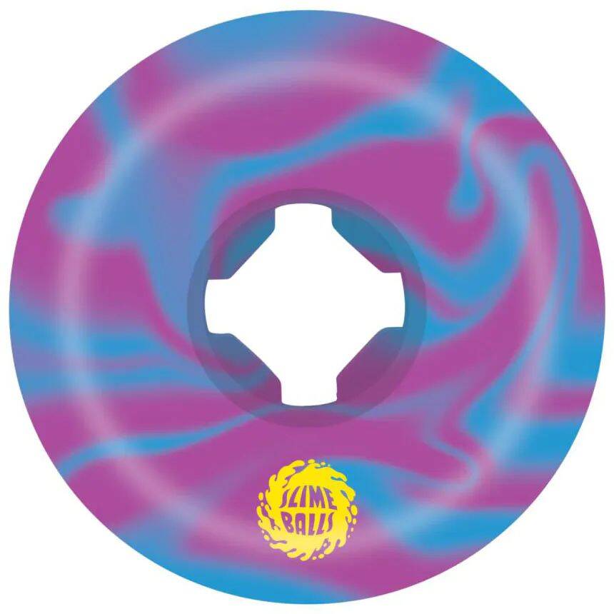 Santa Cruz Slime Balls Brains Speed Balls Skateboard Wheels - Blue/Purple Swirl 54mm
