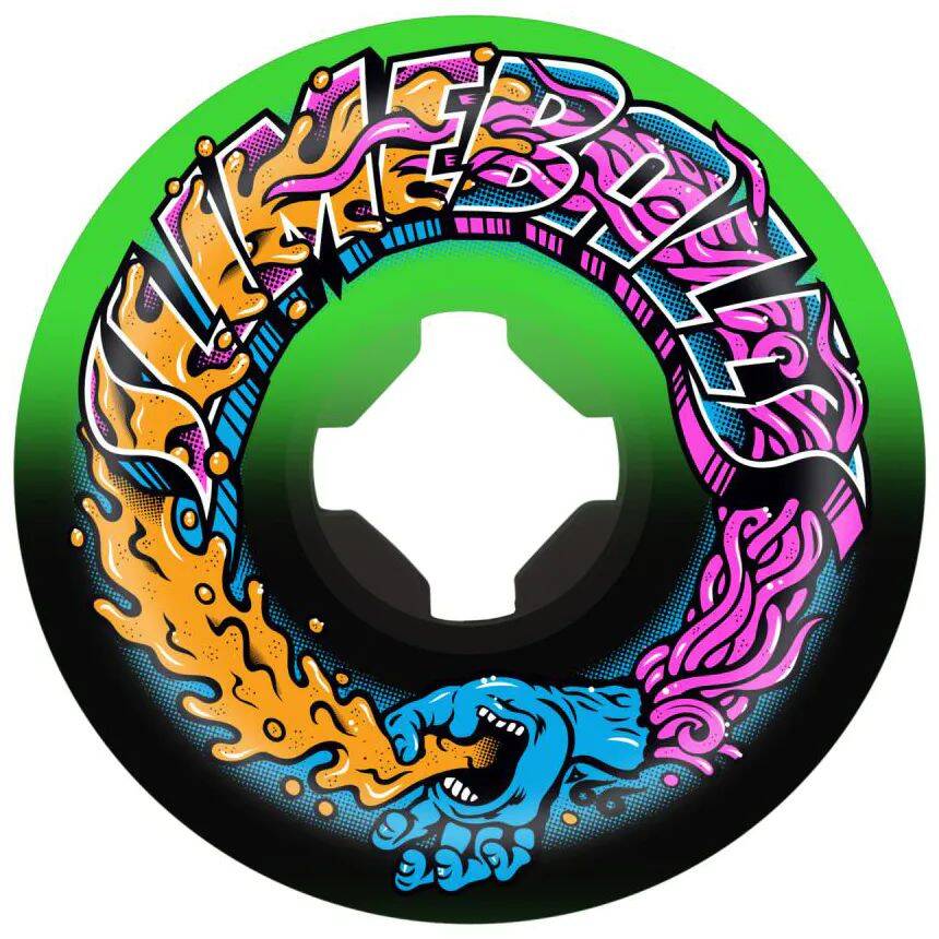 Santa Cruz Slime Balls Greetings Speed Balls Skateboard Wheels - Green/Black 56mm