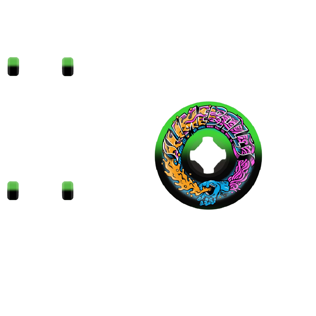 Santa Cruz Slime Balls Greetings Speed Balls Skateboard Wheels - Green/Black 56mm