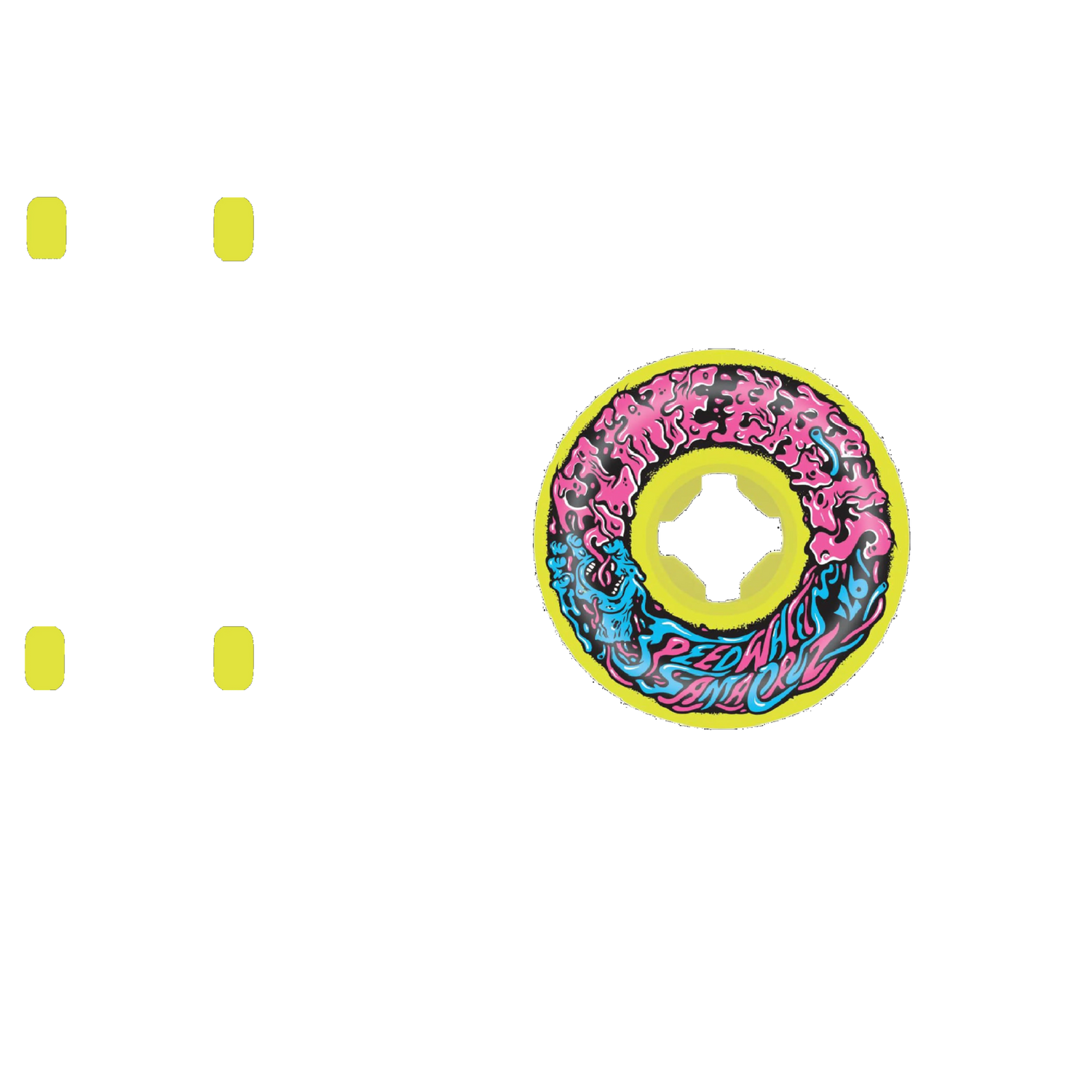 Santa Cruz Slime Balls Vomit Mini II 97a Skateboard Wheels - Yellow 54mm