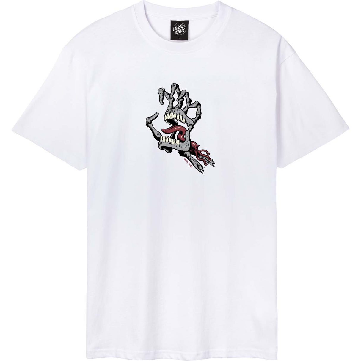 Santa Cruz Bone Hand Cruz Front T Shirt - White