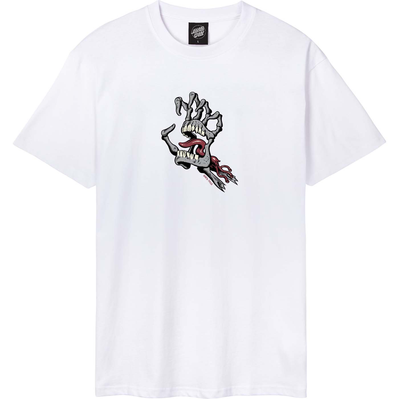 Santa Cruz Bone Hand Cruz Front T Shirt - White
