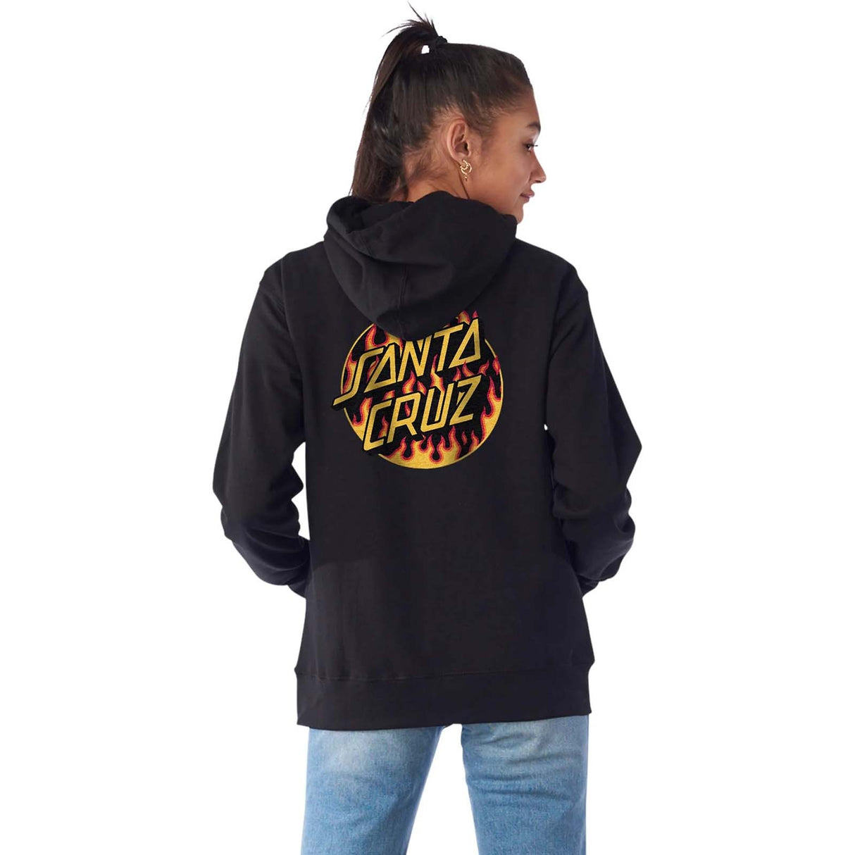 Santa Cruz x Thrasher Flaming Dot Hoodie - Black