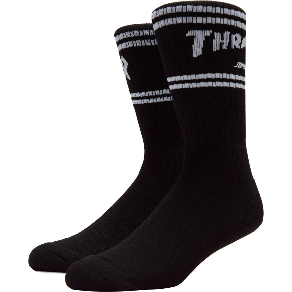 Santa Cruz x Thrasher Strip Crew Socks - Black