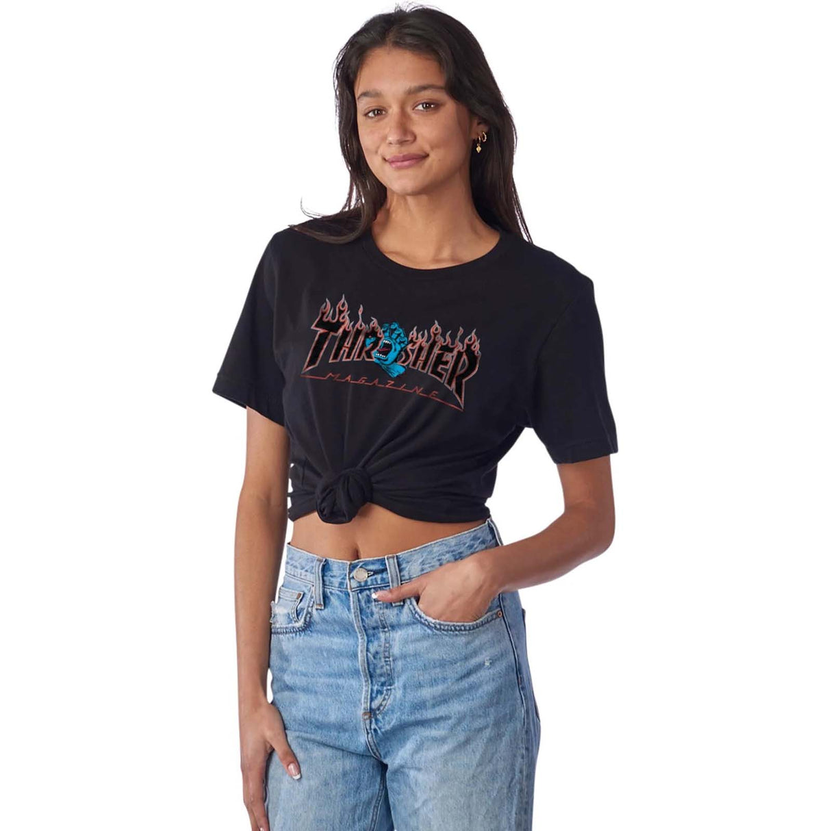 Santa Cruz x Thrasher Screaming Flame Logo T Shirt - Pigment Black