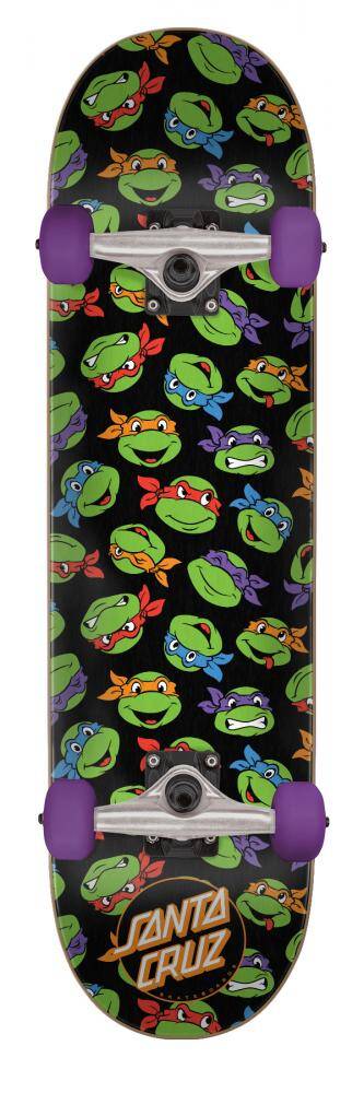 Santa Cruz x TMNT Allover Turtle Mini Complete Skateboard - 7.25''