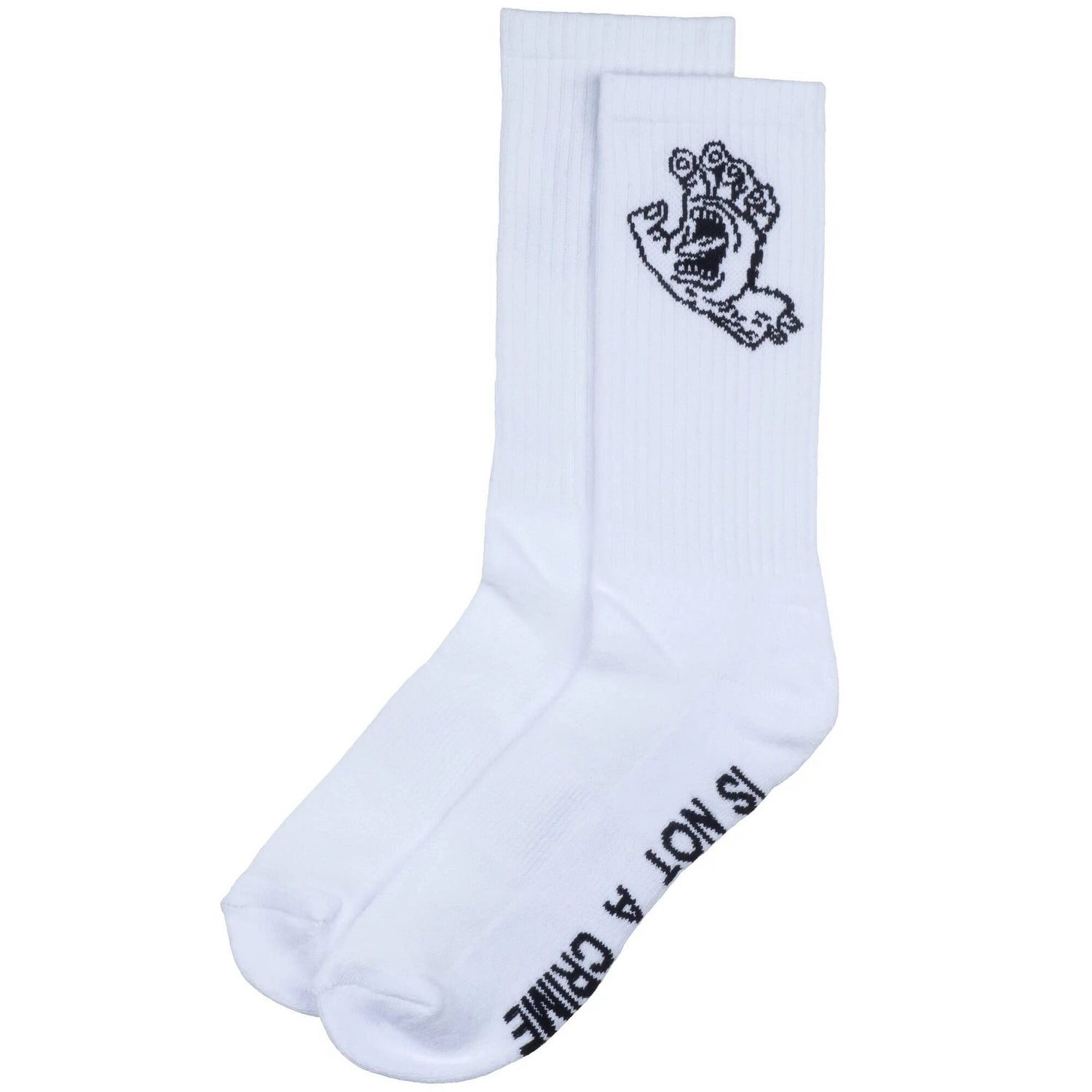 Santa Cruz Crime Hand Socks - White
