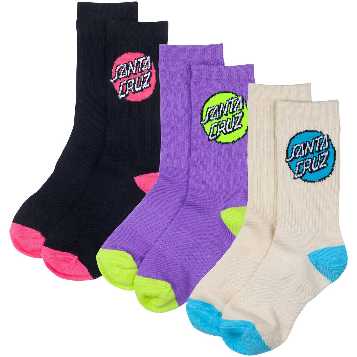 Santa Cruz Pop Dot Womens Socks - Assorted (3 Pack)
