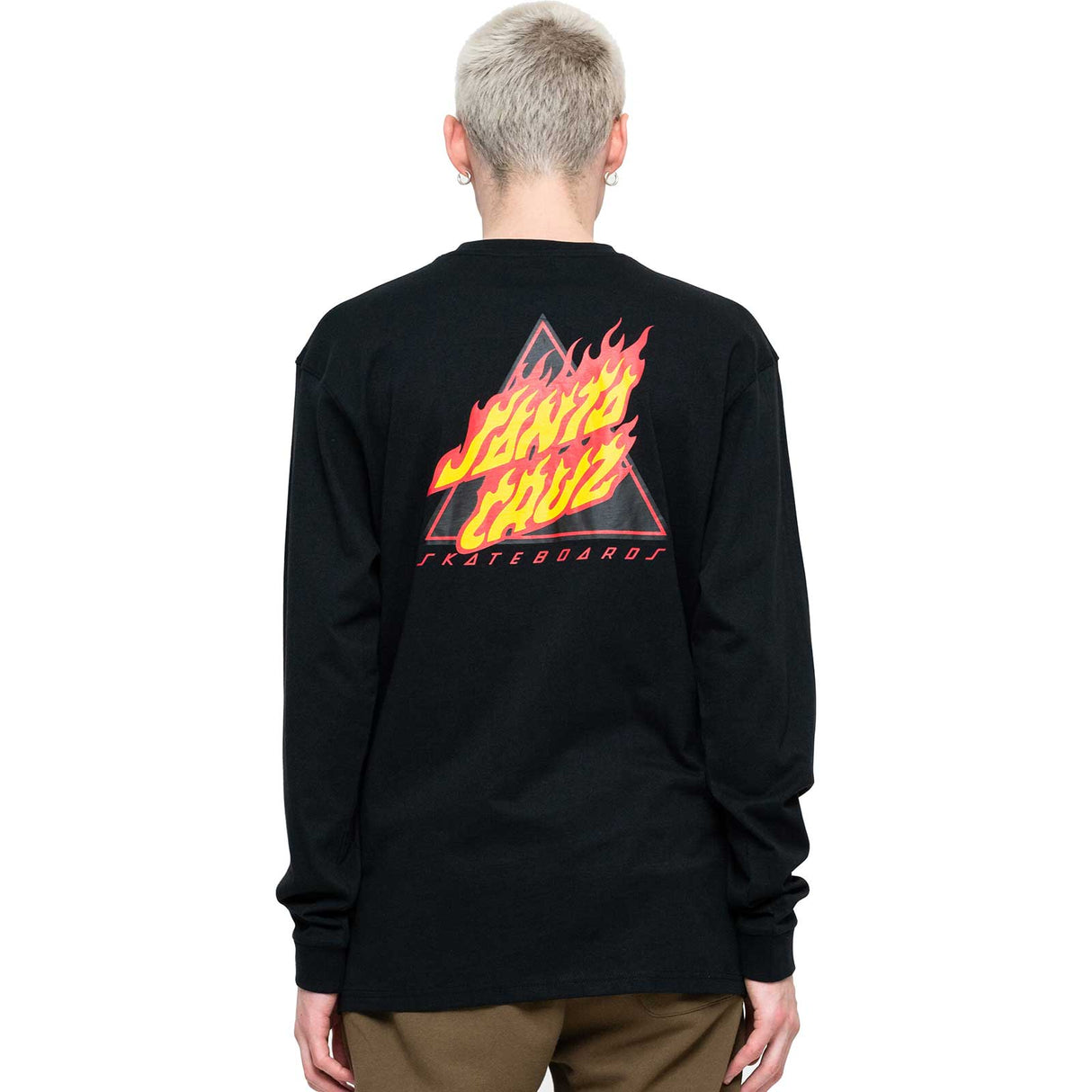 Santa Cruz Flamed Not a Dot Long Sleeve T Shirt - Black