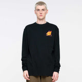 Santa Cruz Flamed Not a Dot Long Sleeve T Shirt - Black