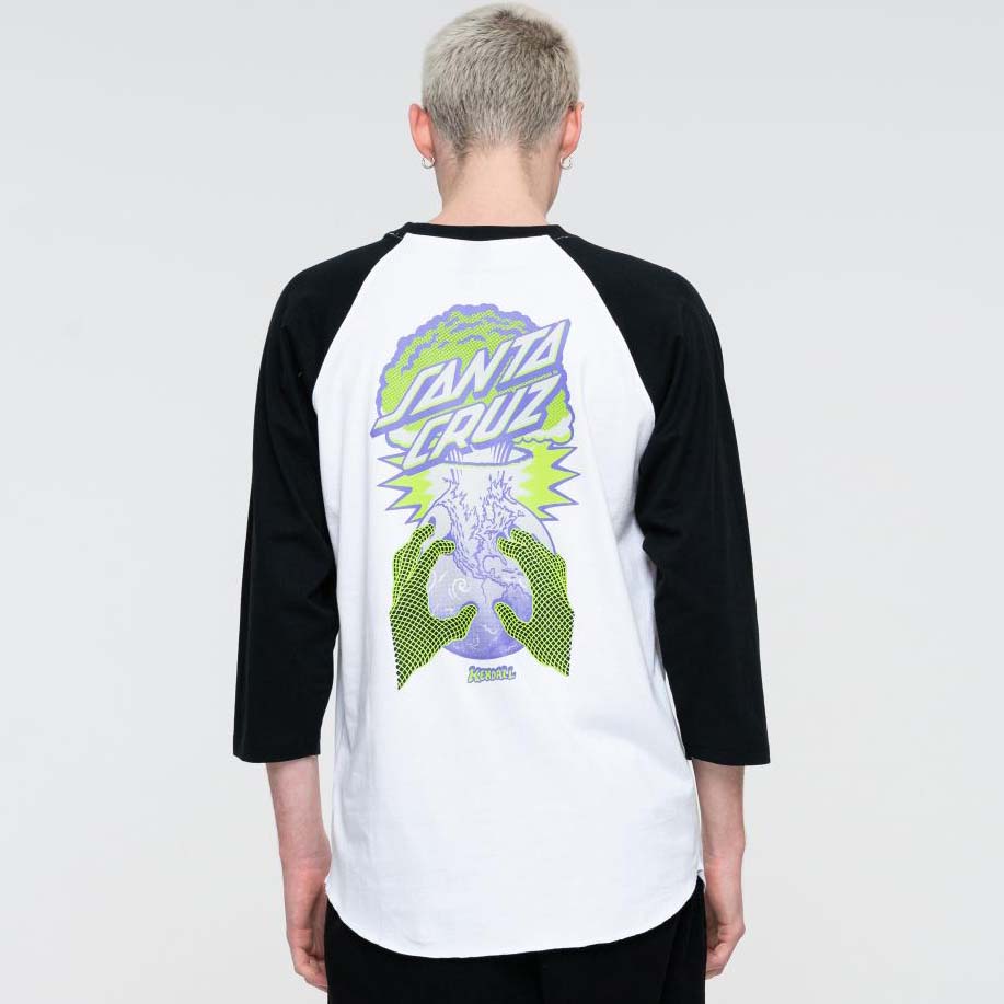 Santa Cruz Kendall End of the World Baseball T Shirt - Black/White