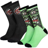 Santa Cruz Roskopp Face 2 Pack Socks - Multi