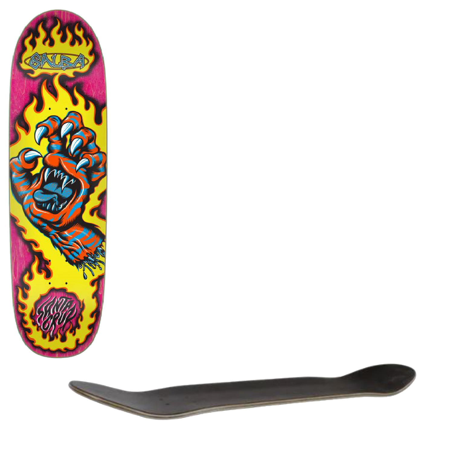 Santa Cruz Salba Tiger Hand Skateboard Deck - 9.25"