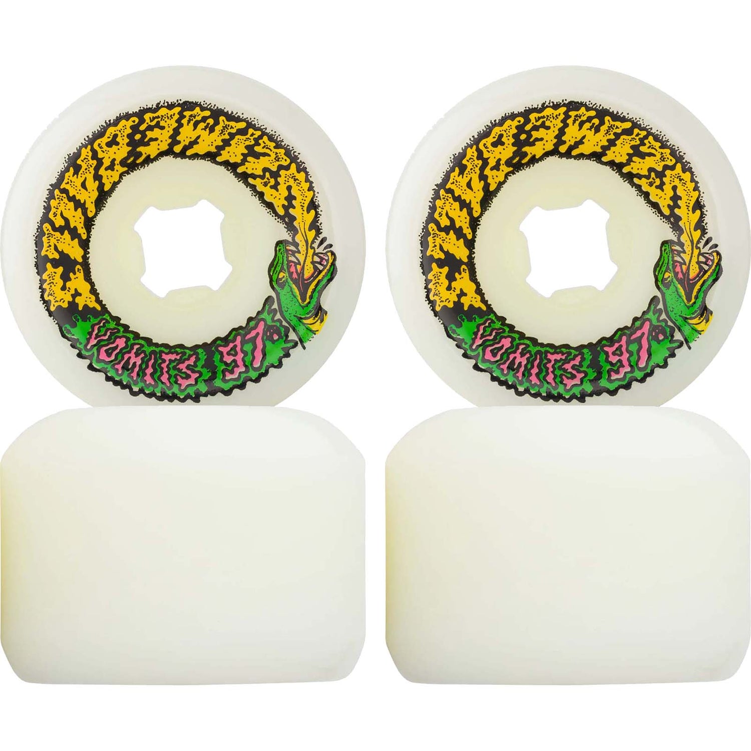 Santa Cruz Slime Balls Snake Vomits Skateboard Wheels - White 60mm