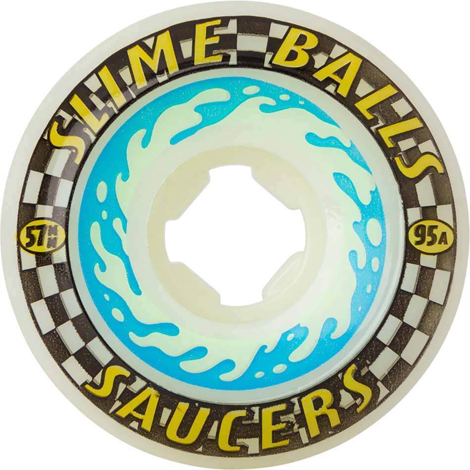 Santa Cruz Slime Balls Saucers Skateboard Wheels - White 57mm