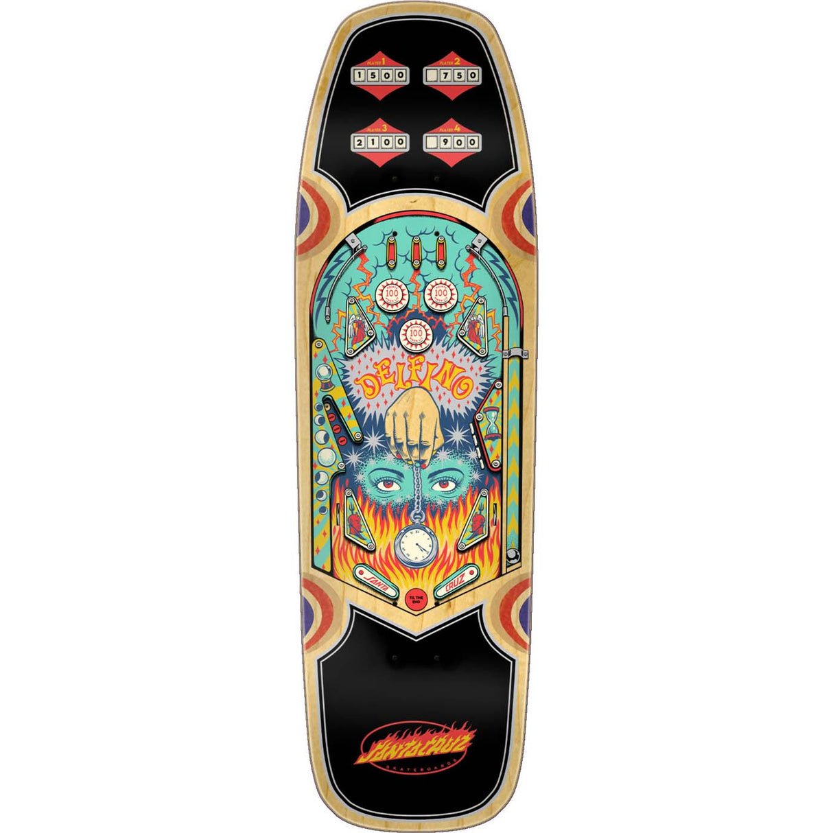 Santa Cruz Pinball Skateboard Deck - Delfino 9.14"