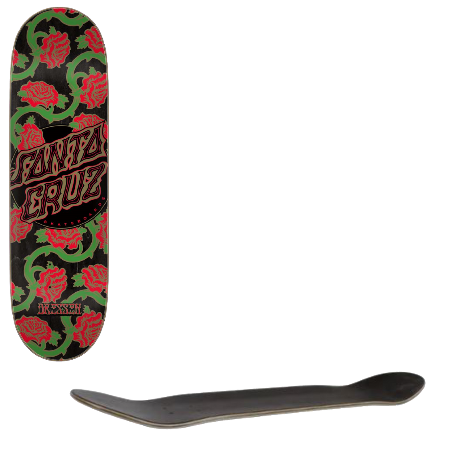 Santa Cruz Pro VX Roses Dot Skateboard Deck - Dressen 8.8"