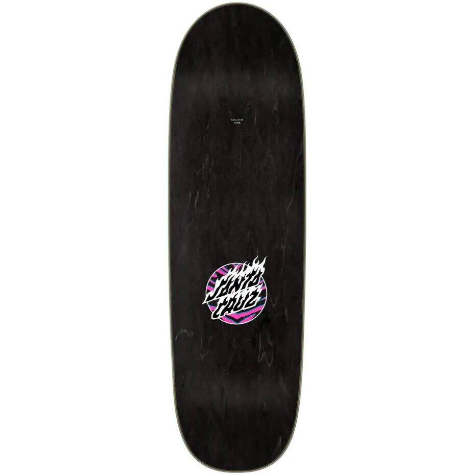 Santa Cruz Salba Stencil Shaped Skateboard Deck - Black/Pink 9.25''