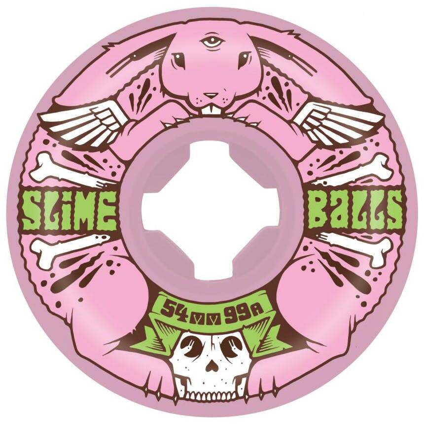Santa Cruz Slime Balls Jeremy Fish Bunny Speed Balls 99a Skateboard Wheels - Multi 54mm