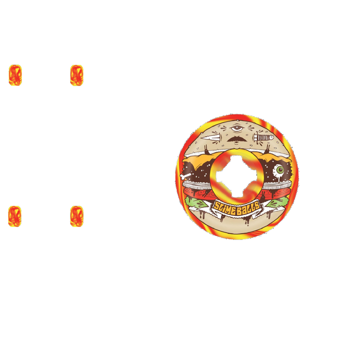 Santa Cruz Slime Balls Jeremy Fish Burger Speed Balls 99a Skateboard Wheels - Multi 56mm