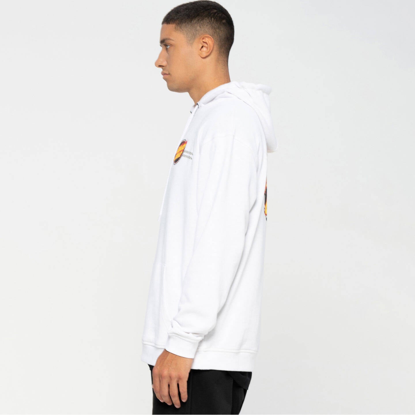Santa Cruz Check Ringed Flame Dot Hoodie - White
