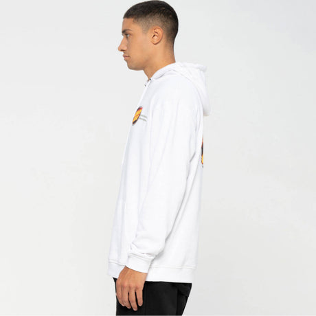 Santa Cruz Check Ringed Flame Dot Hoodie - White