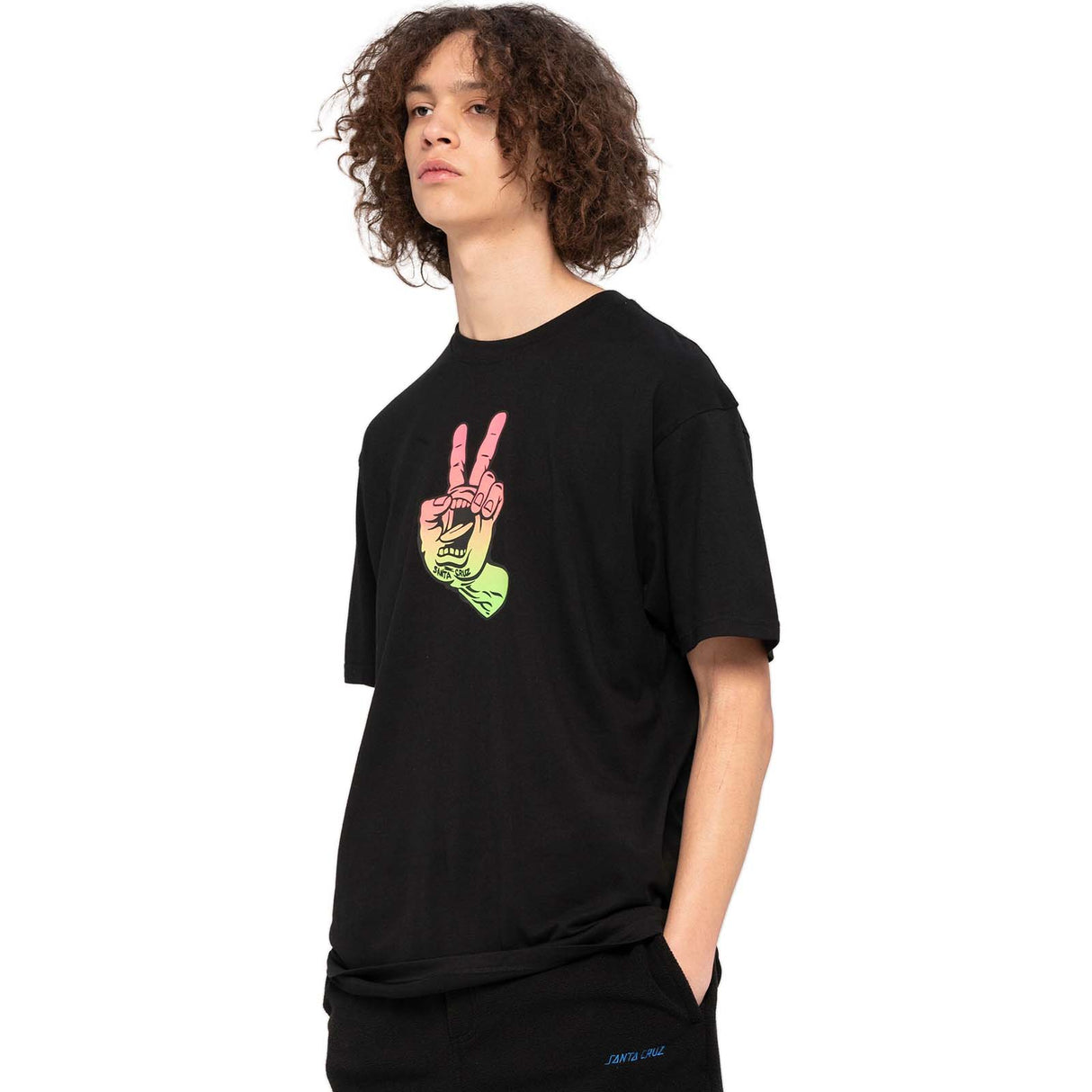 Santa Cruz Screamin Peace Fade T Shirt - Black