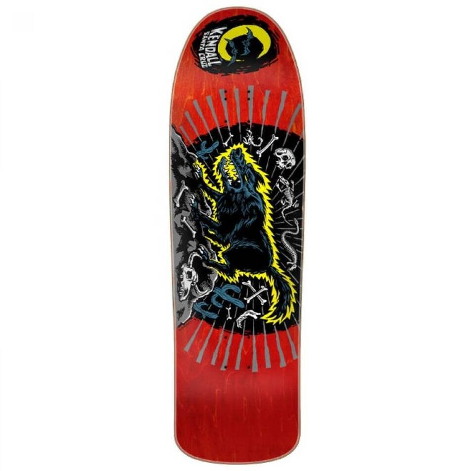 Santa Cruz Kendall Wolf Skateboard Deck - Red/Black 9.28"