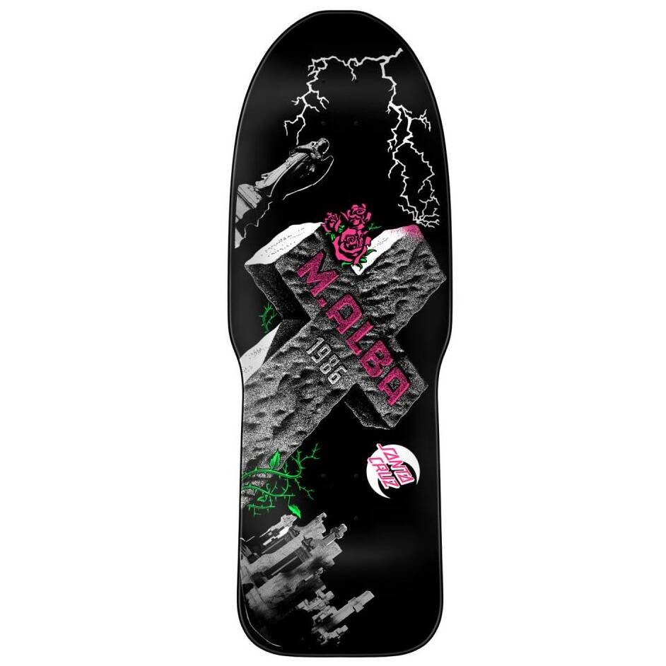Santa Cruz Malba Tombstone Skateboard Deck - Black 10.24"