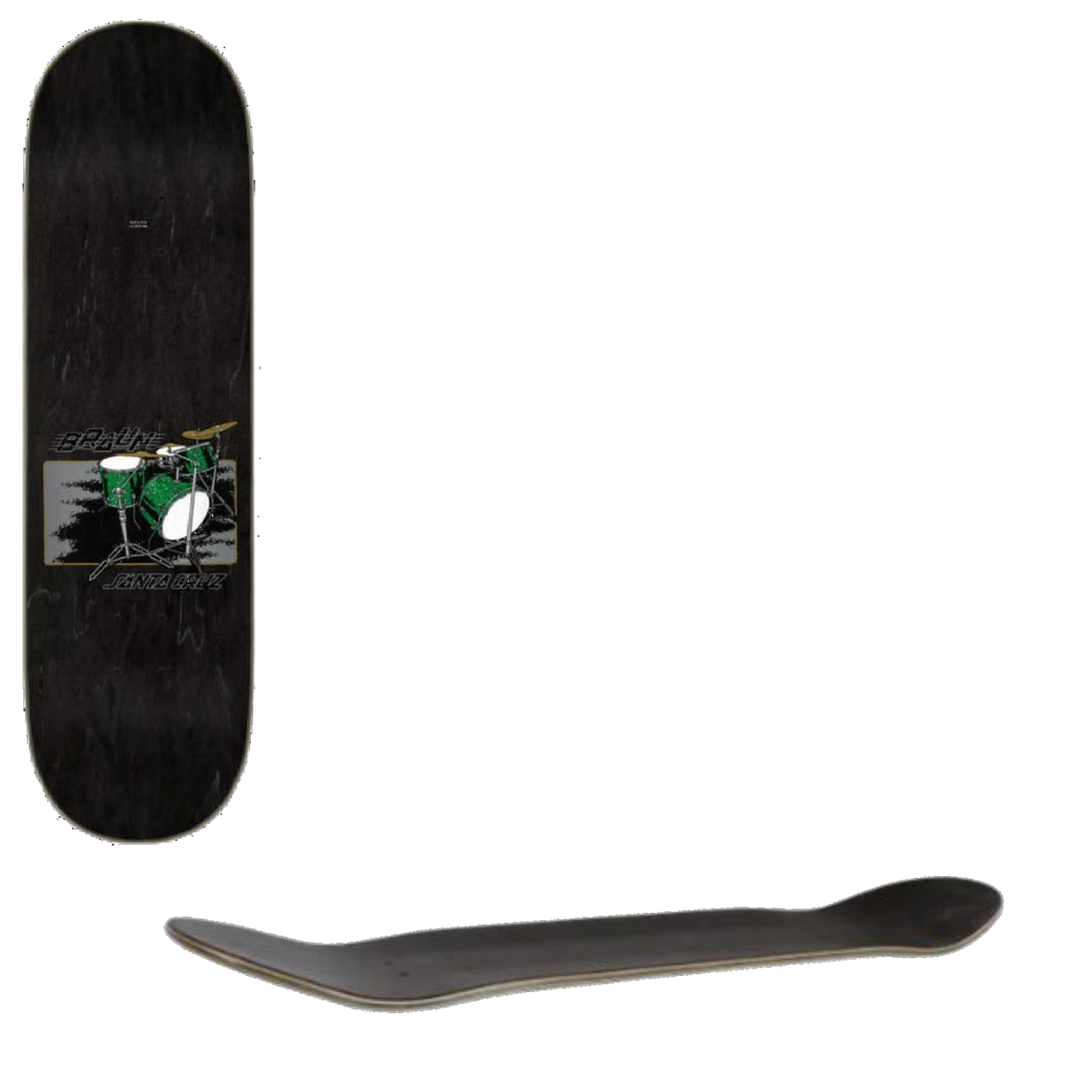 Santa Cruz Braun Drum Kit Skateboard Deck - Black 8.25''
