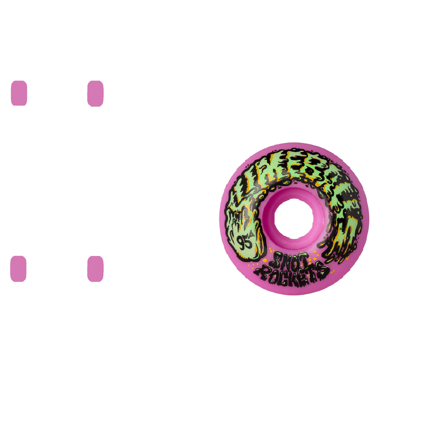 Santa Cruz Slime Balls Snot Rockets Pastel 95a Skateboard Wheels - Pink 54mm