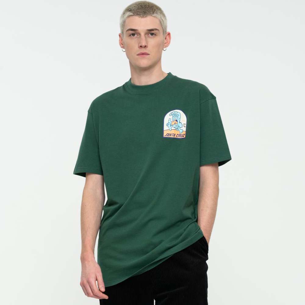 Santa Cruz Beach Bum Hand Scene T Shirt - Cedar