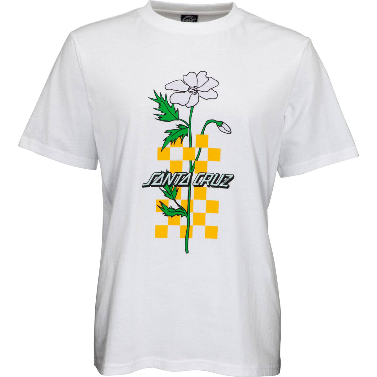 Santa Cruz Checkerbloom Strip Womens T Shirt - White