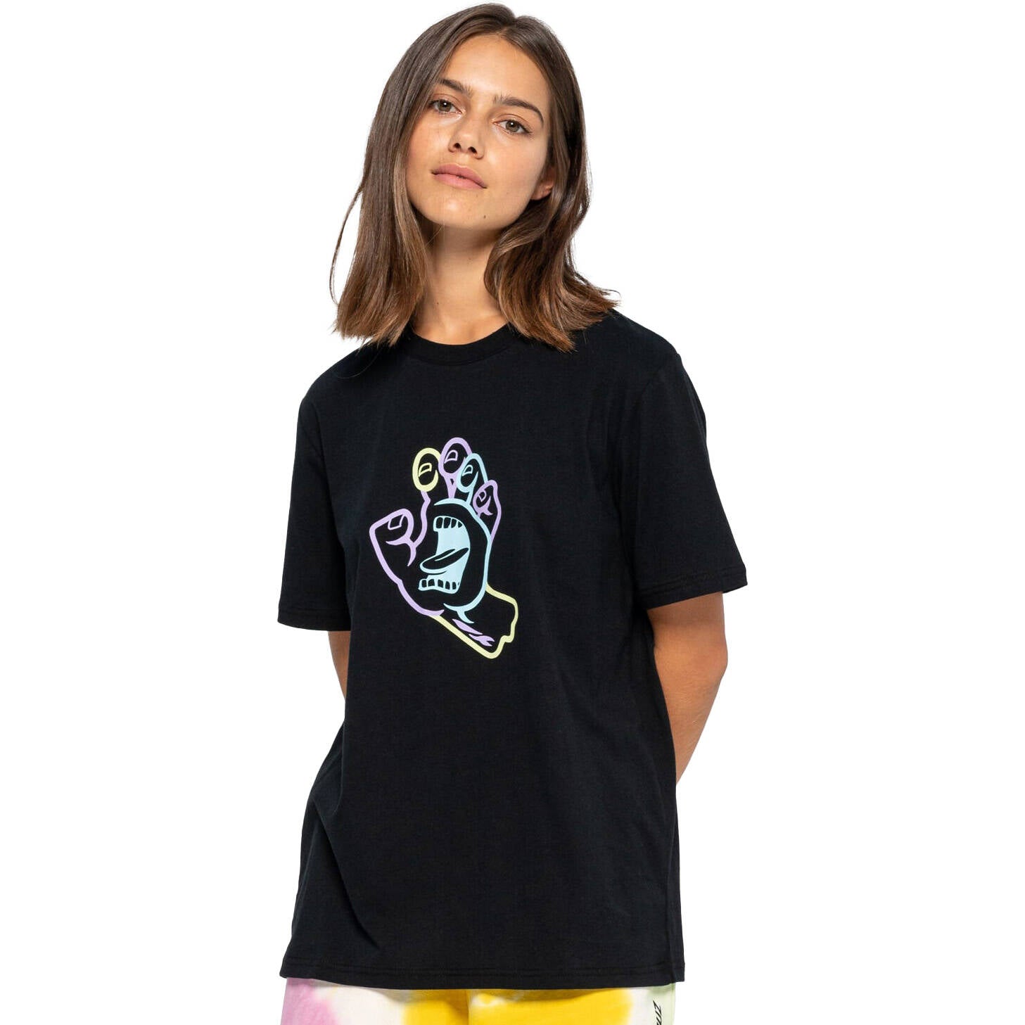Santa Cruz Hand In Colour Womens T Shirt - Black
