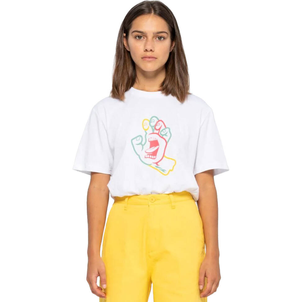 Santa Cruz Hand In Colour Womens T Shirt - White