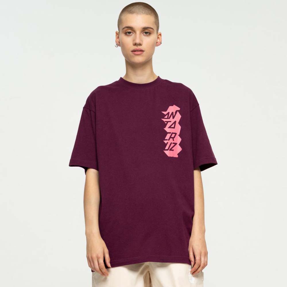 Santa Cruz Stacked Strip Reverse T Shirt - Beetroot