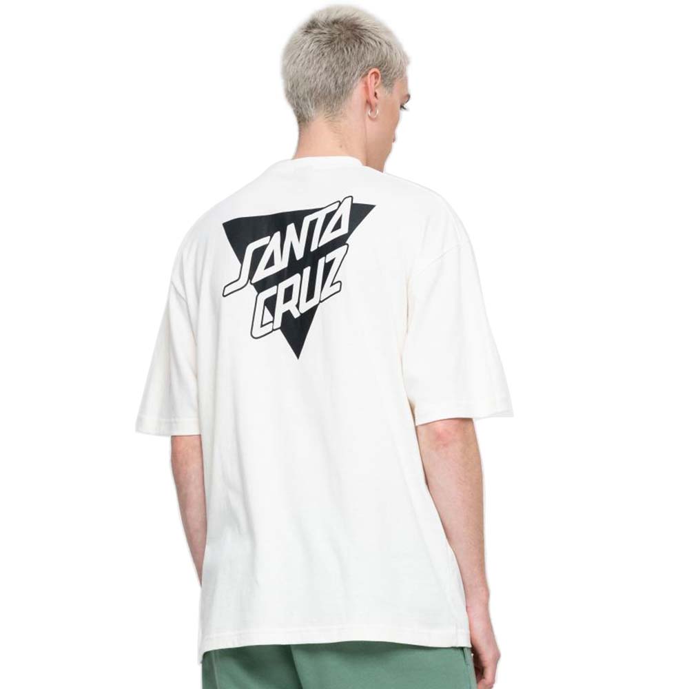 Santa Cruz Stacked Strip Reverse T Shirt - Unbleached Cotton