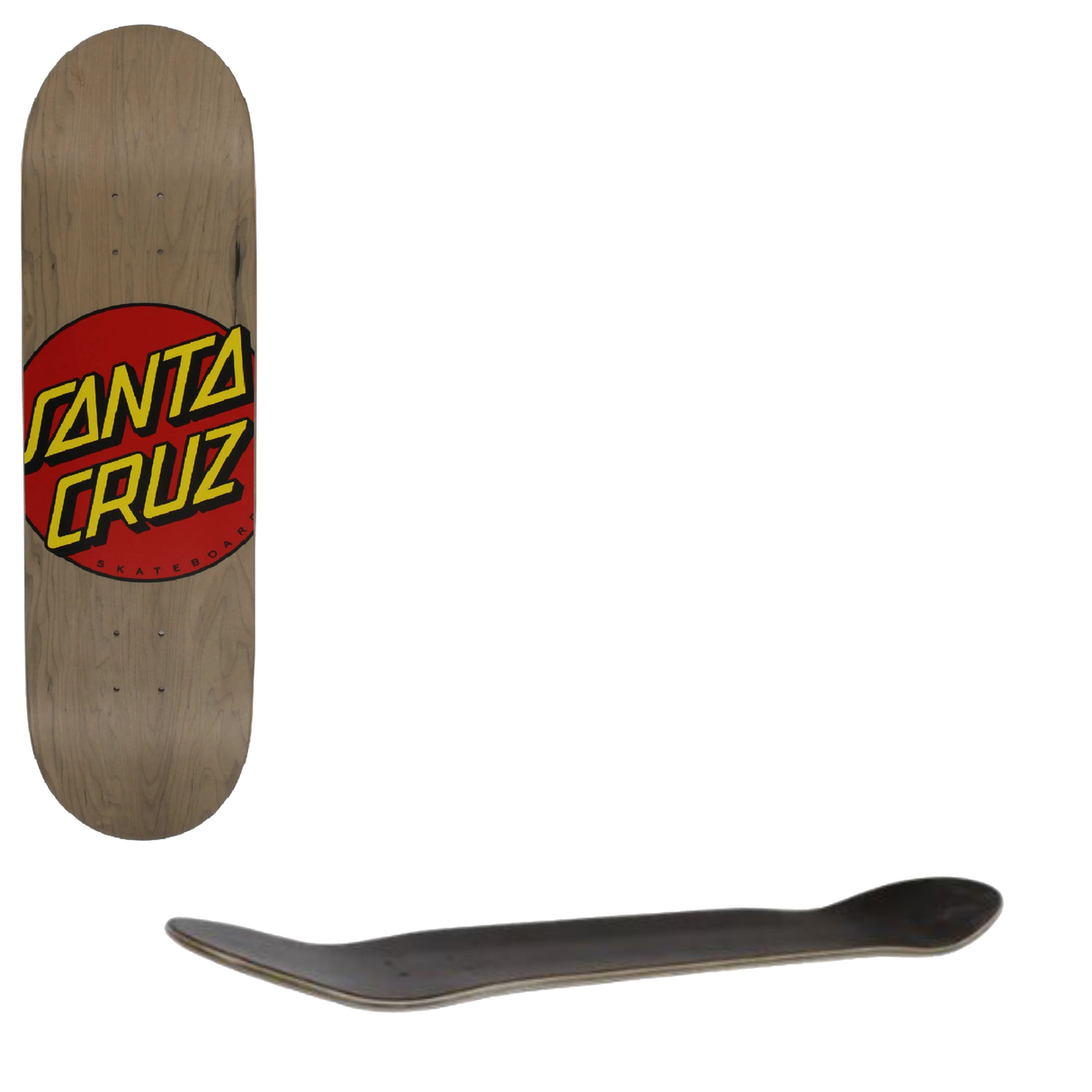 Santa Cruz Classic Dot Skateboard Deck - Grey 8.375''