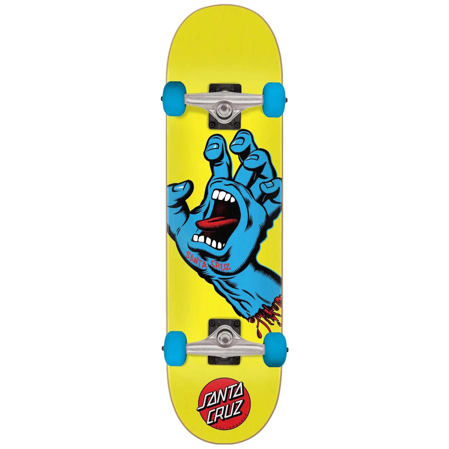 Santa Cruz Screaming Hand Mini Sk8 Complete Skateboard - Yellow 7.75''