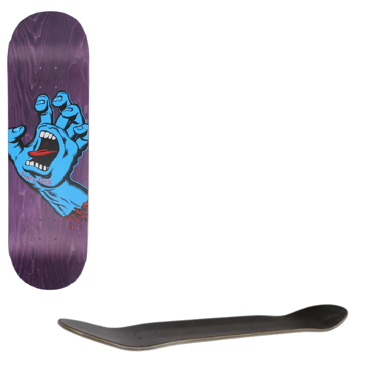 Santa Cruz Screaming Hand Skateboard Deck - Purple 8.375''
