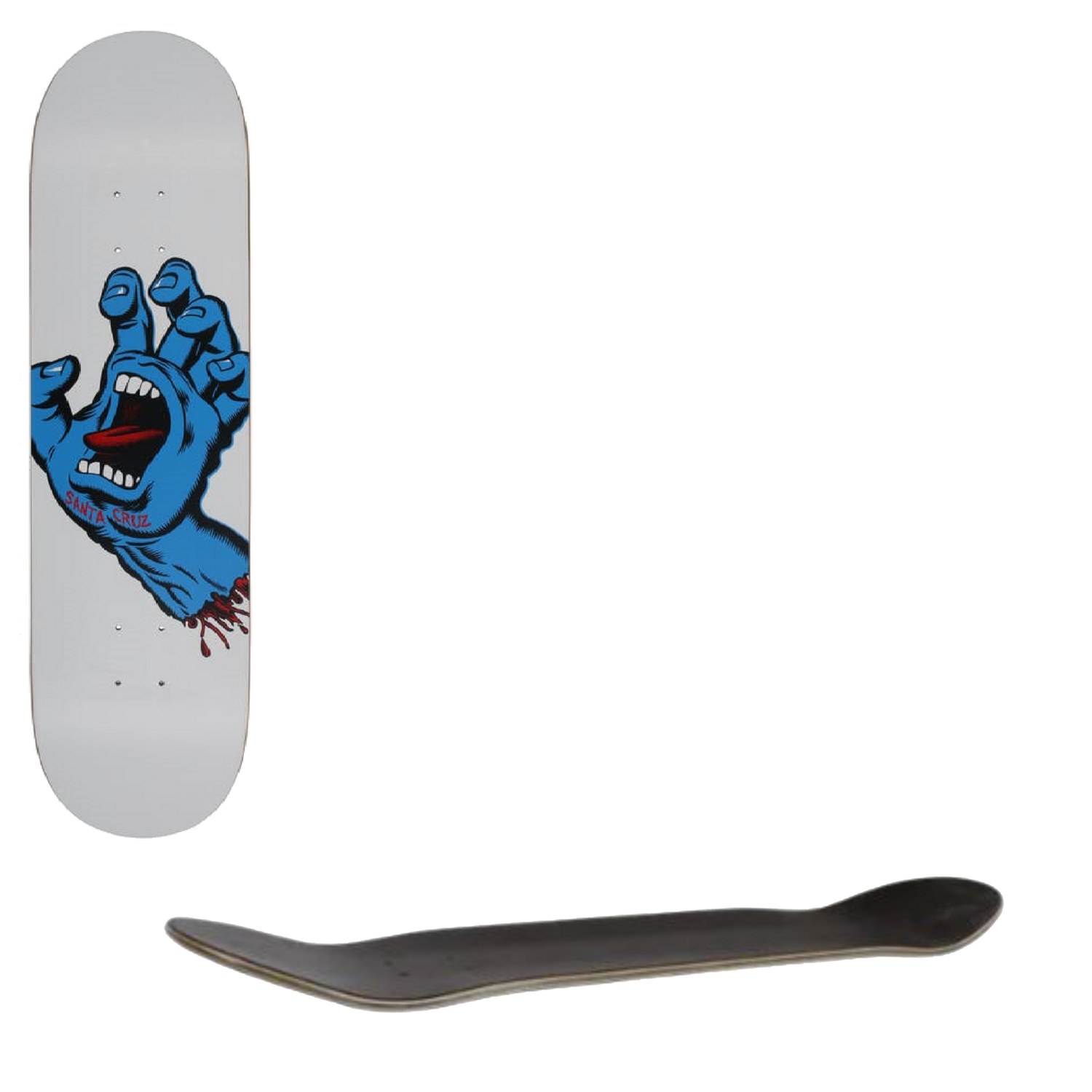 Santa Cruz Screaming Hand Skateboard Deck - White 8.25''