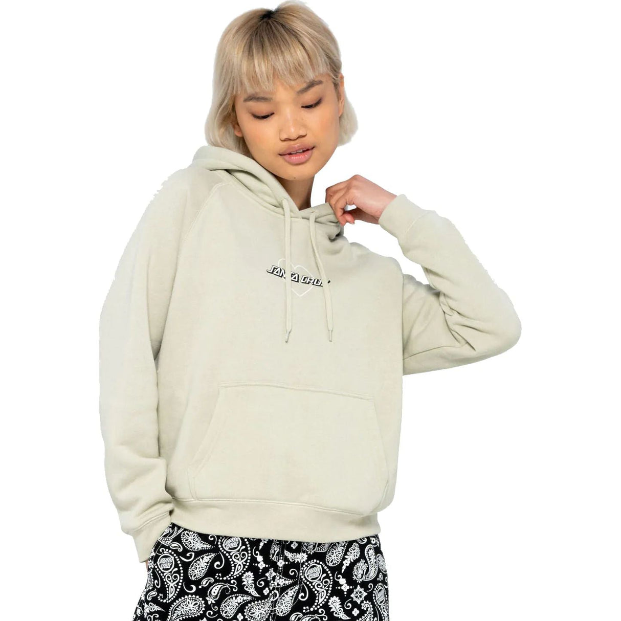 Santa Cruz Heart Strip Womens Hoodie - Silver