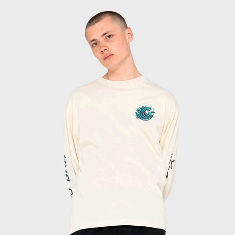 Santa Cruz Japanese Wave Dot Long Sleeve T Shirt - Off White