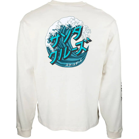 Santa Cruz Japanese Wave Dot Long Sleeve T Shirt - Off White