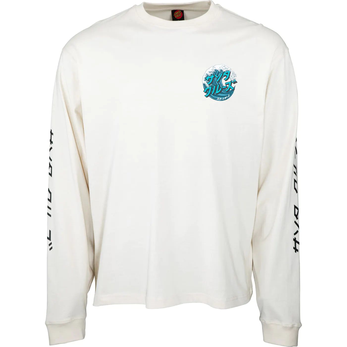 Santa Cruz Japanese Wave Dot Long Sleeve T Shirt - Off White